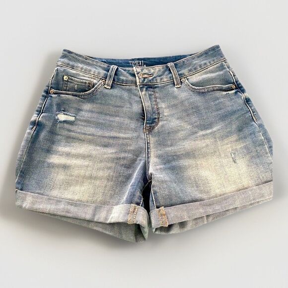 Time and Tru Denim jean cuff distressed shorts Sz. 4 Women Girls Juniors - Picture 1 of 3
